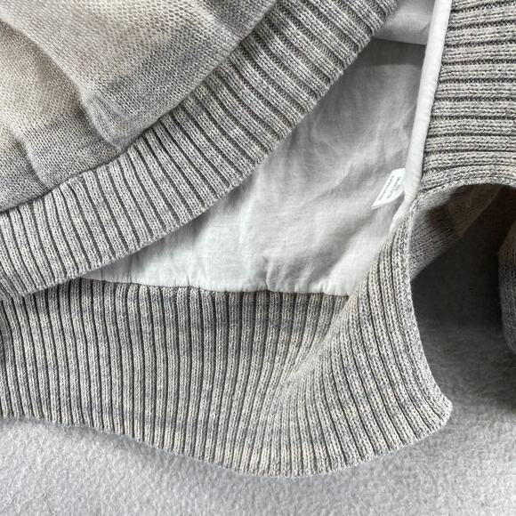 EILEEN FISHER Sweater L Organic Cotton Striped Jersey Lined Hi-Low Pullover Gray - Picture 9 of 14